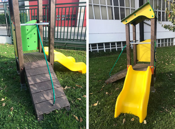 Tobogan y rampa seguros de Jolas